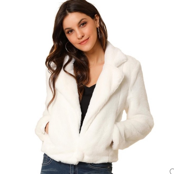 White Faux Fur Jacket - Picture 2 of 2